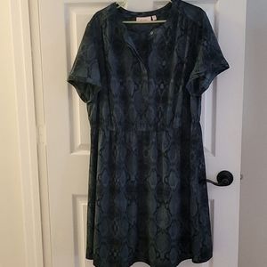 EUC EVRI Green Snake 🐍 Print Dress